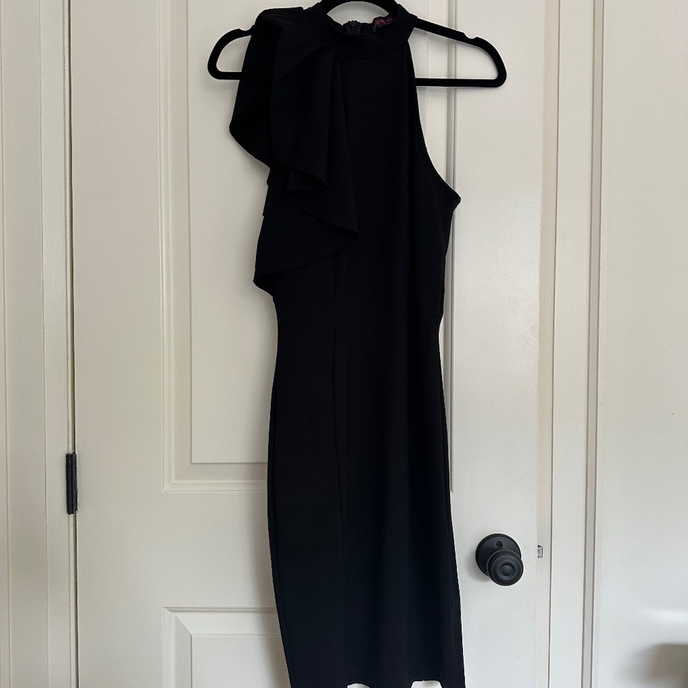 Pink Violet One Shoulder Dress